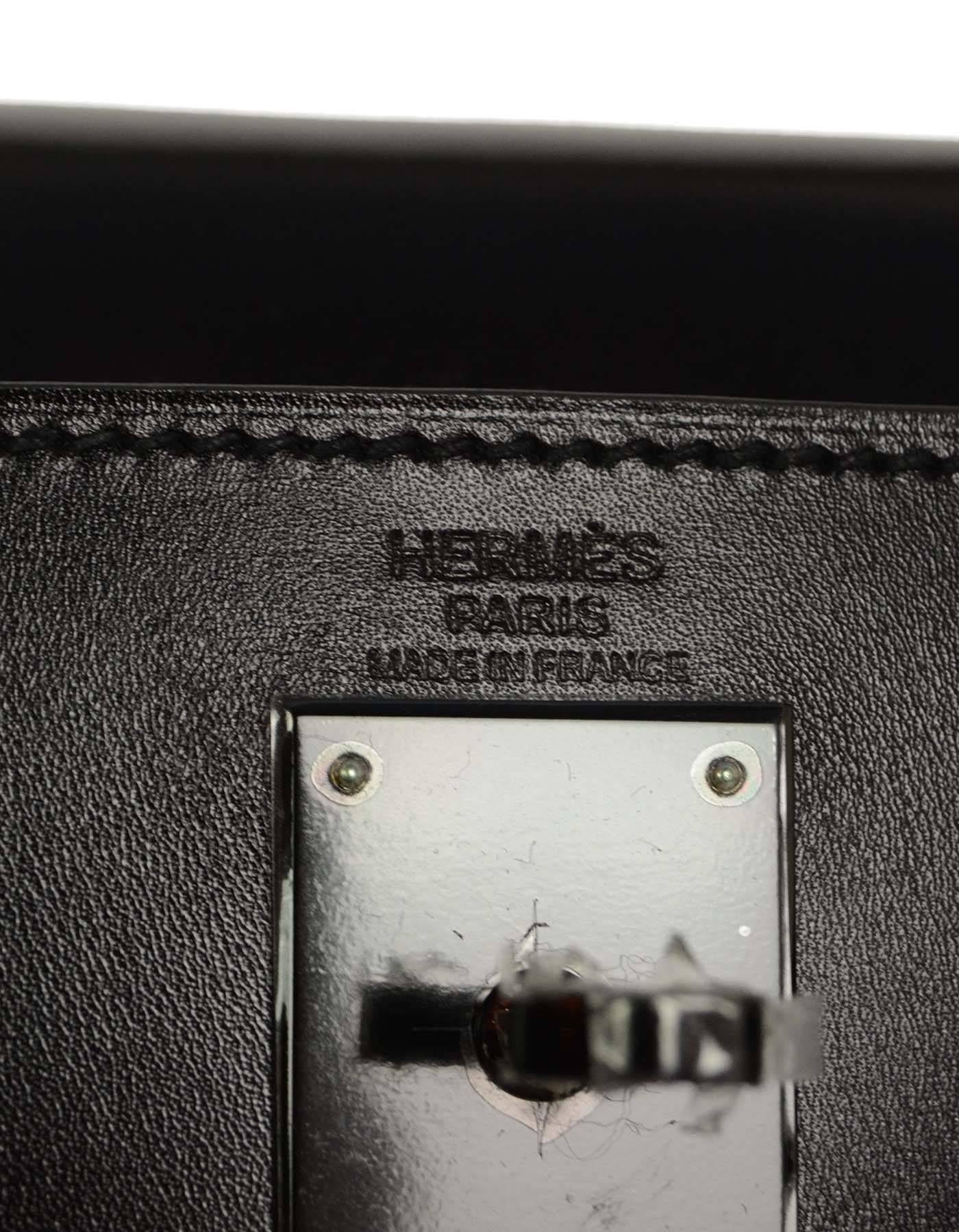 Women's Hermes Ltd Ed. Rare 'SO BLACK' Box Leather 32cm Kelly Bag 