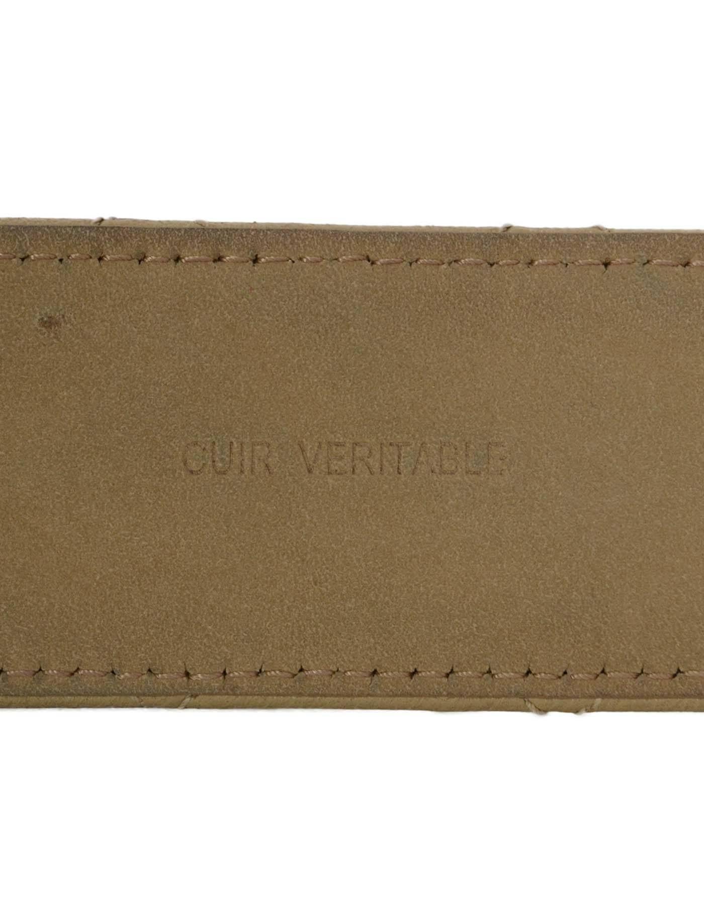 Chanel Beige gesteppter CC Gürtel aus Lammfell Gr. 90/36 SHW 2