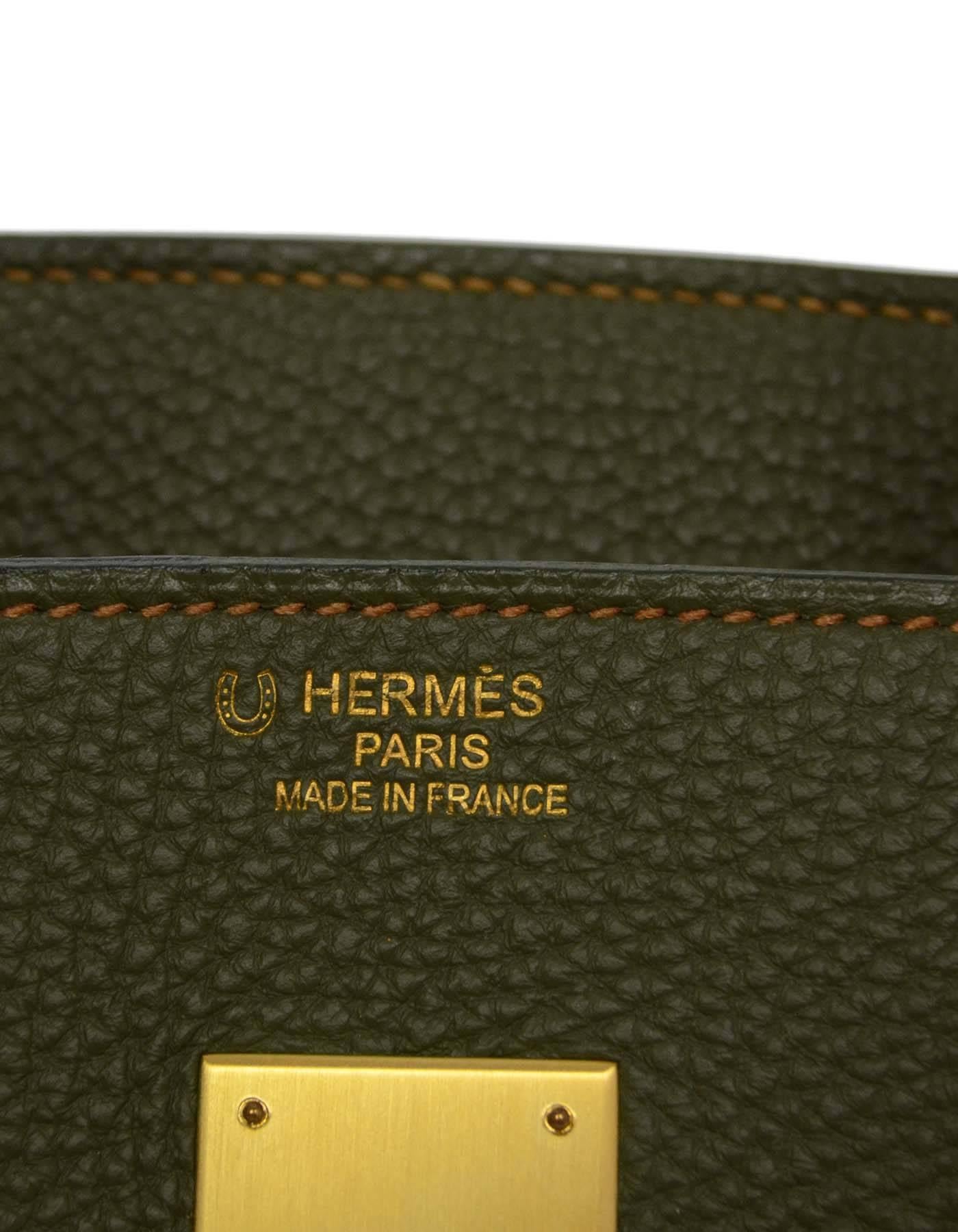 Women's Hermes Olive Green Togo Leather Special Order 35cm Birkin Bag GHW