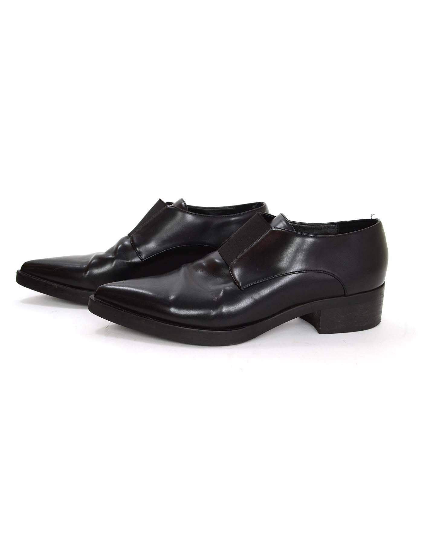 Women's Stella McCartney Black Pointed Toe Tuxedo Shoes sz 37