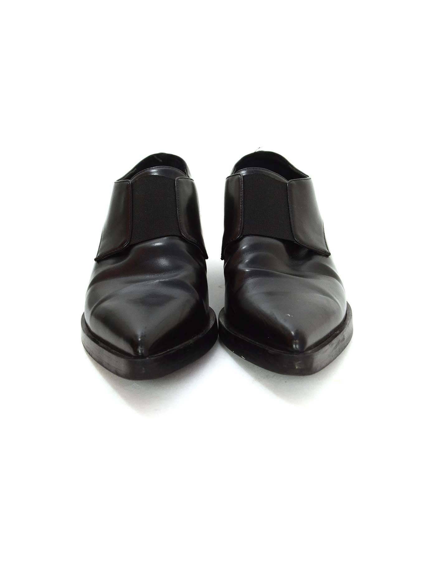 Stella McCartney Black Pointed Toe Tuxedo Shoes sz 37 In Excellent Condition In New York, NY