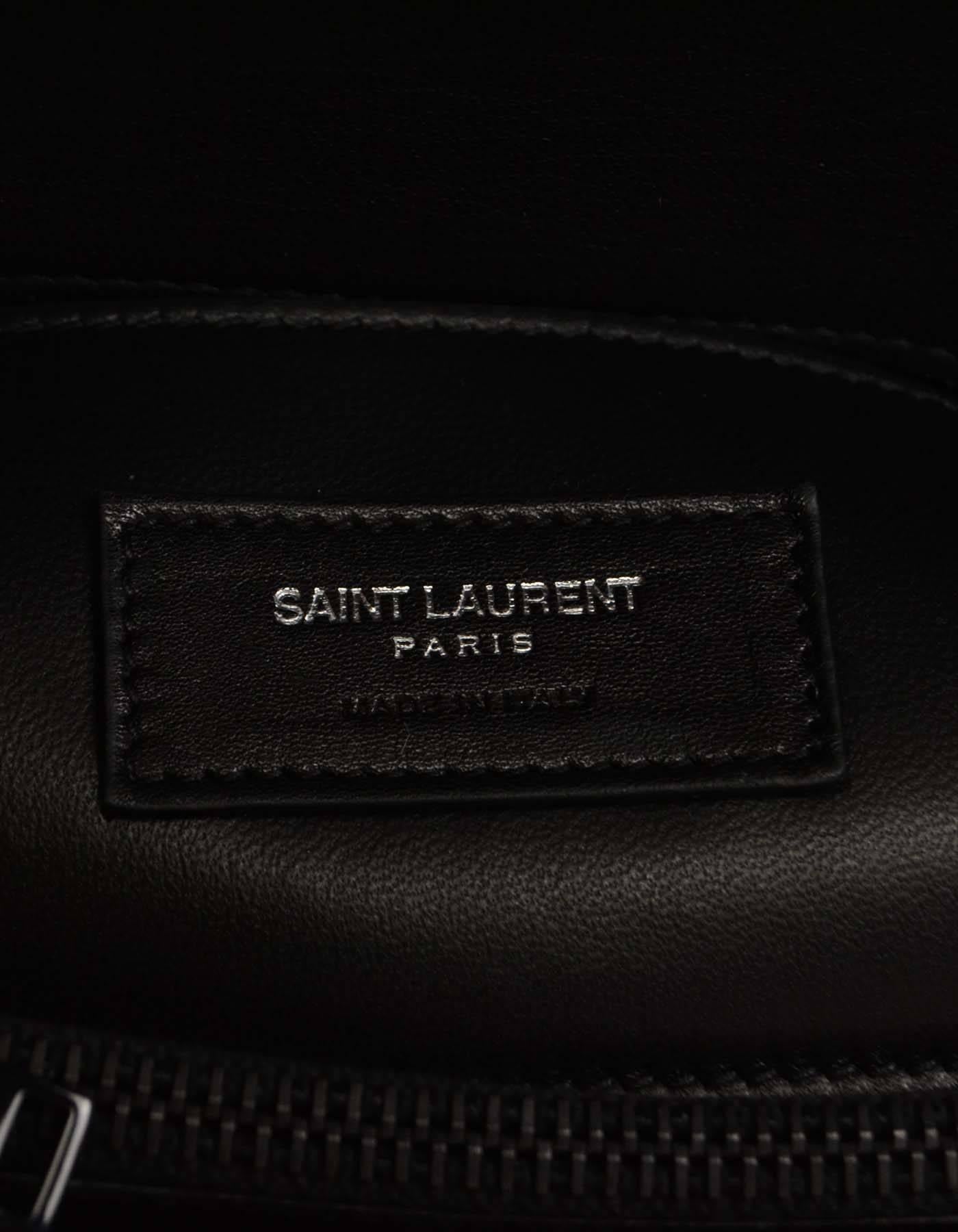Women's or Men's Saint Laurent Black Leather Chevron College Classic Medium Bag BHW