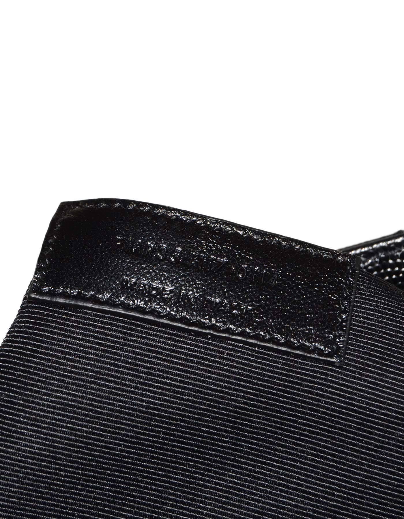 Saint Laurent Black Leather Chevron Monogram Shopper Tote Bag GHW 3