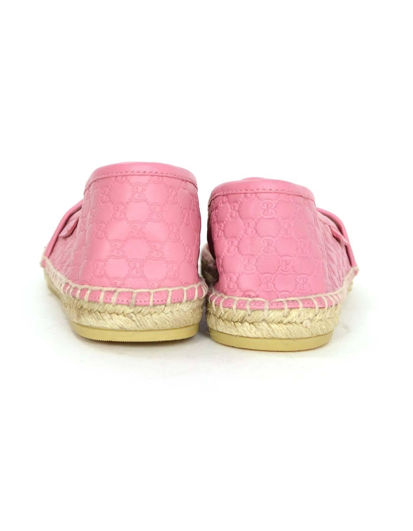 Gucci Pink Microguccissima Leather Espadrilles sz 37 1