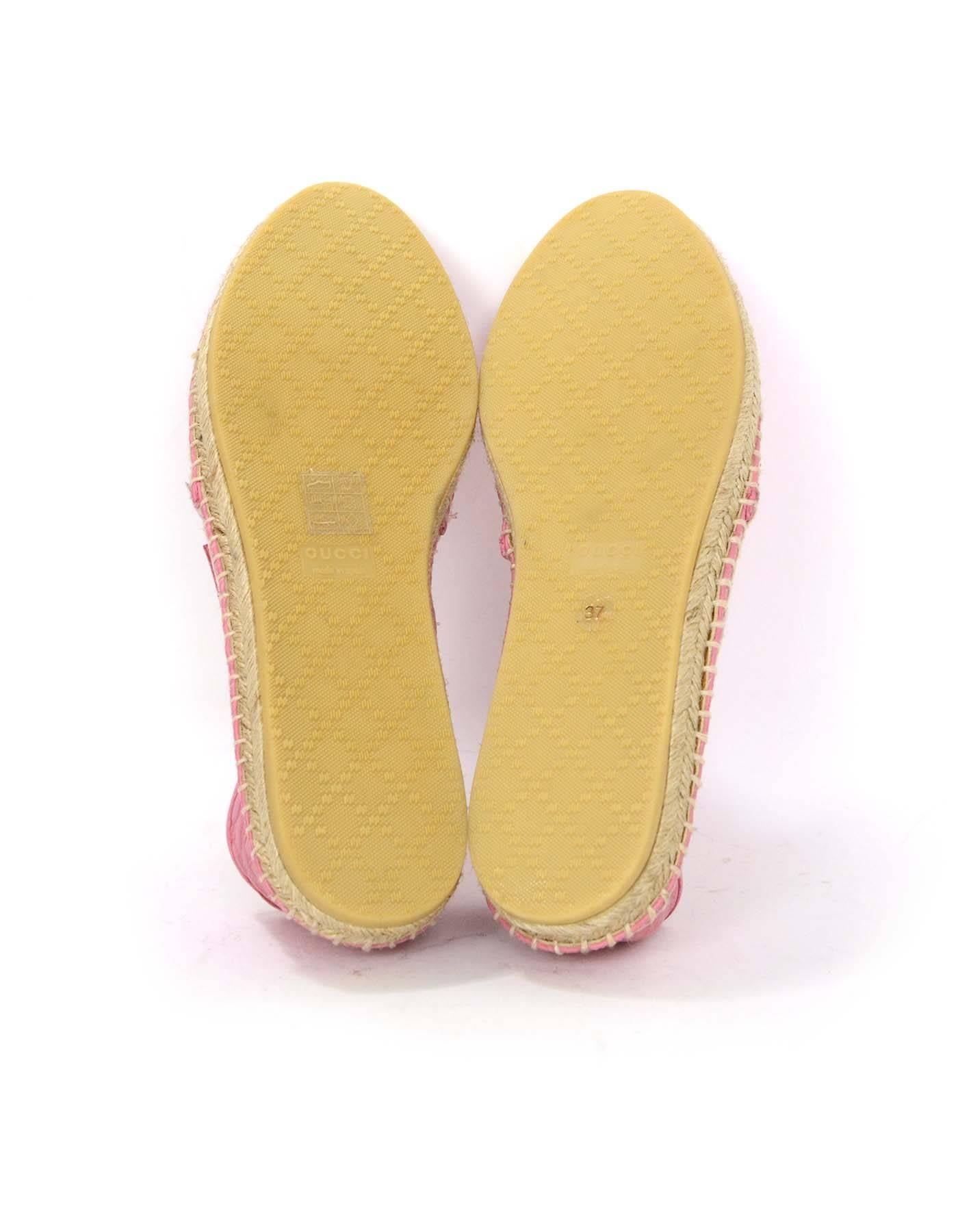 Gucci Pink Microguccissima Leather Espadrilles sz 37 3
