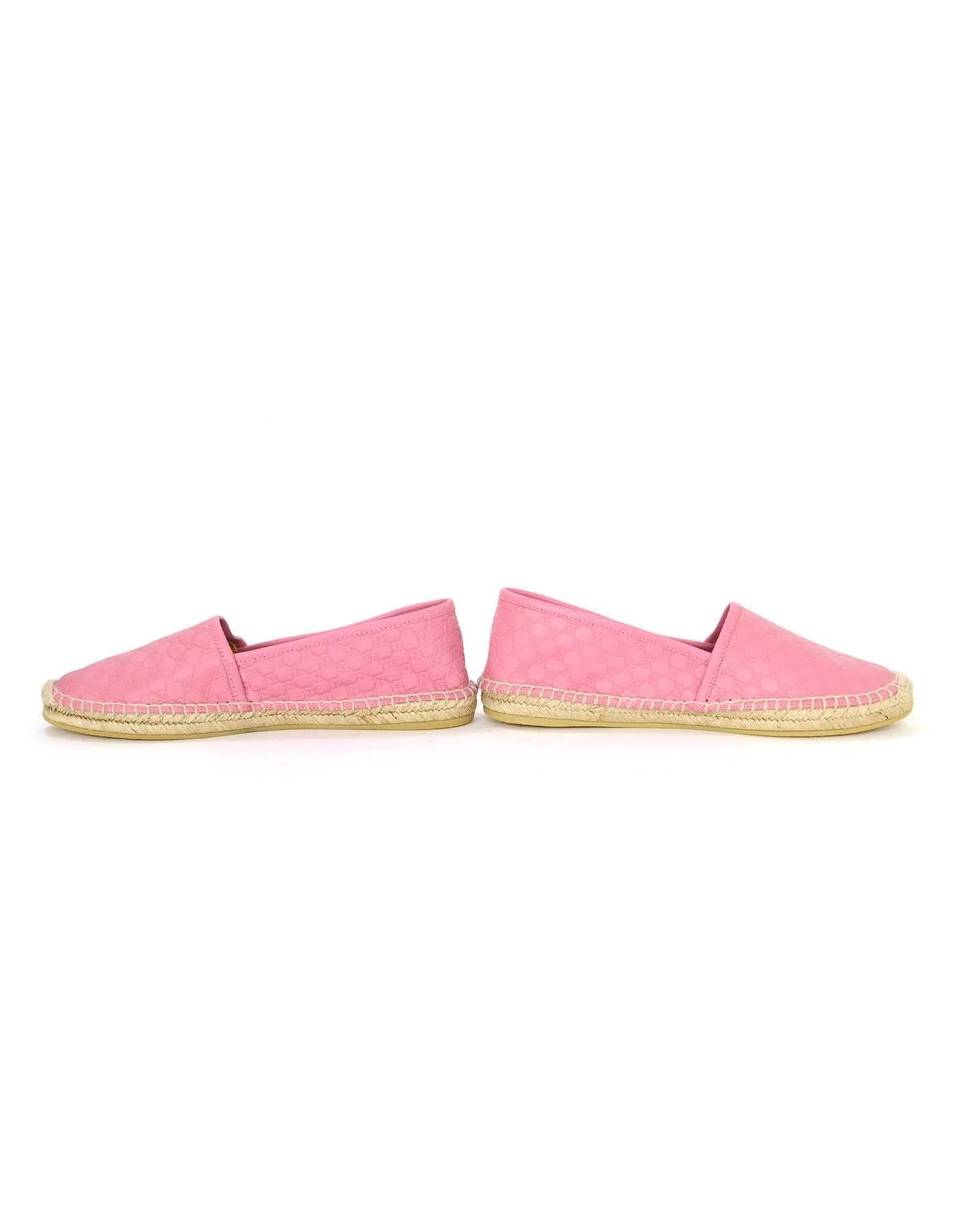 Gucci Pink Microguccissima Leather Espadrilles sz 37 2