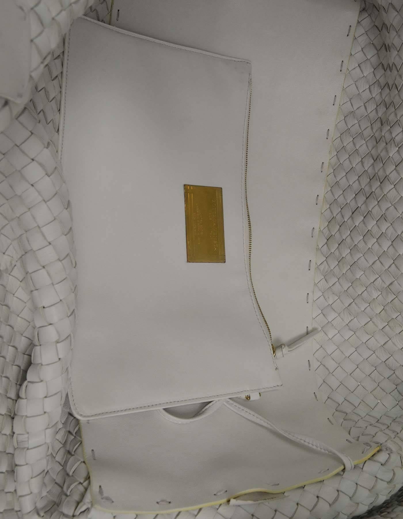 Große handgewebte Cabat-Tragetasche von Bottega Veneta aus weißem Leder Neu 10.300 $ 2