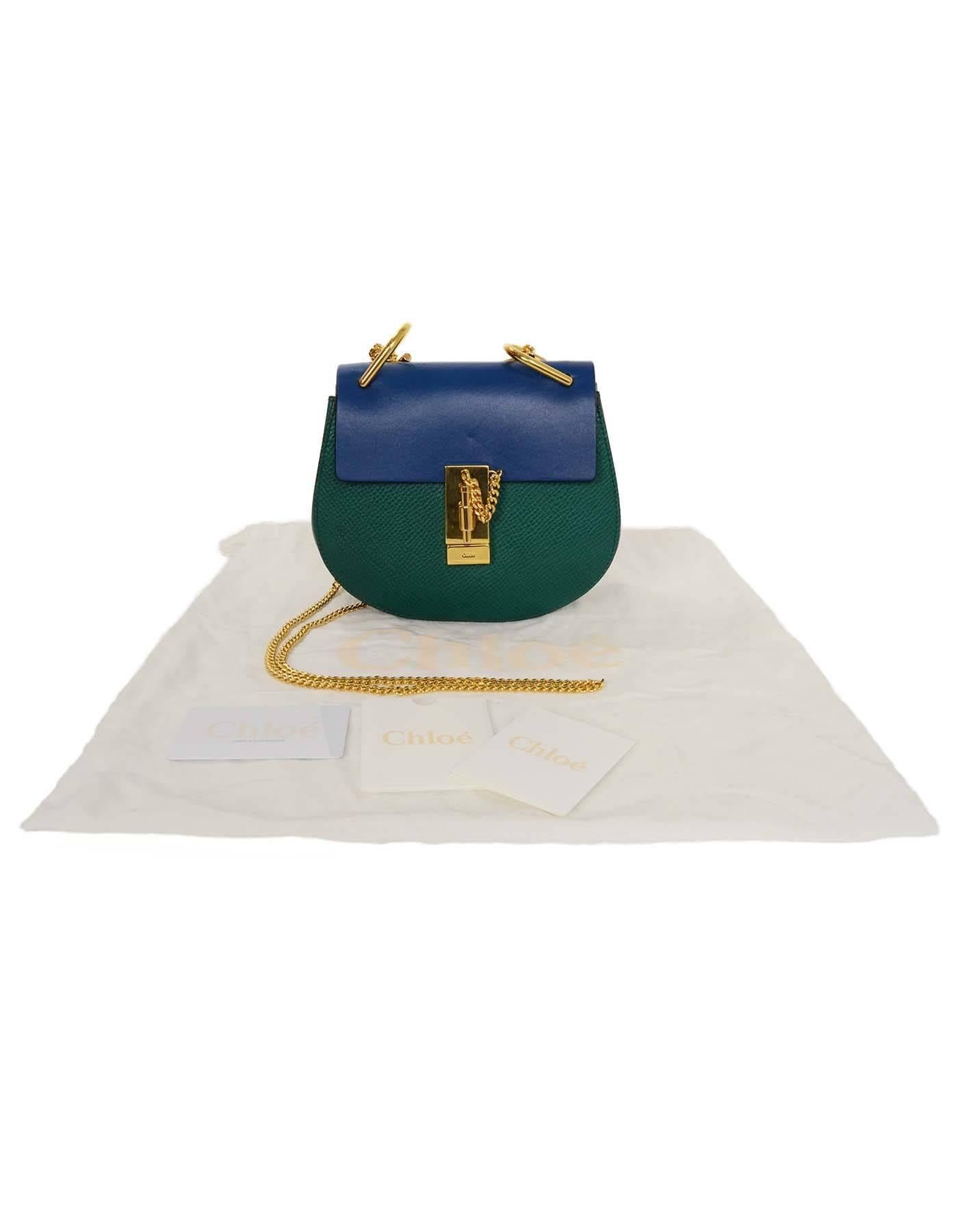 Chloe Blue and Green Bicolor Drew Small Crossbody Bag GHW rt. $1, 950 5