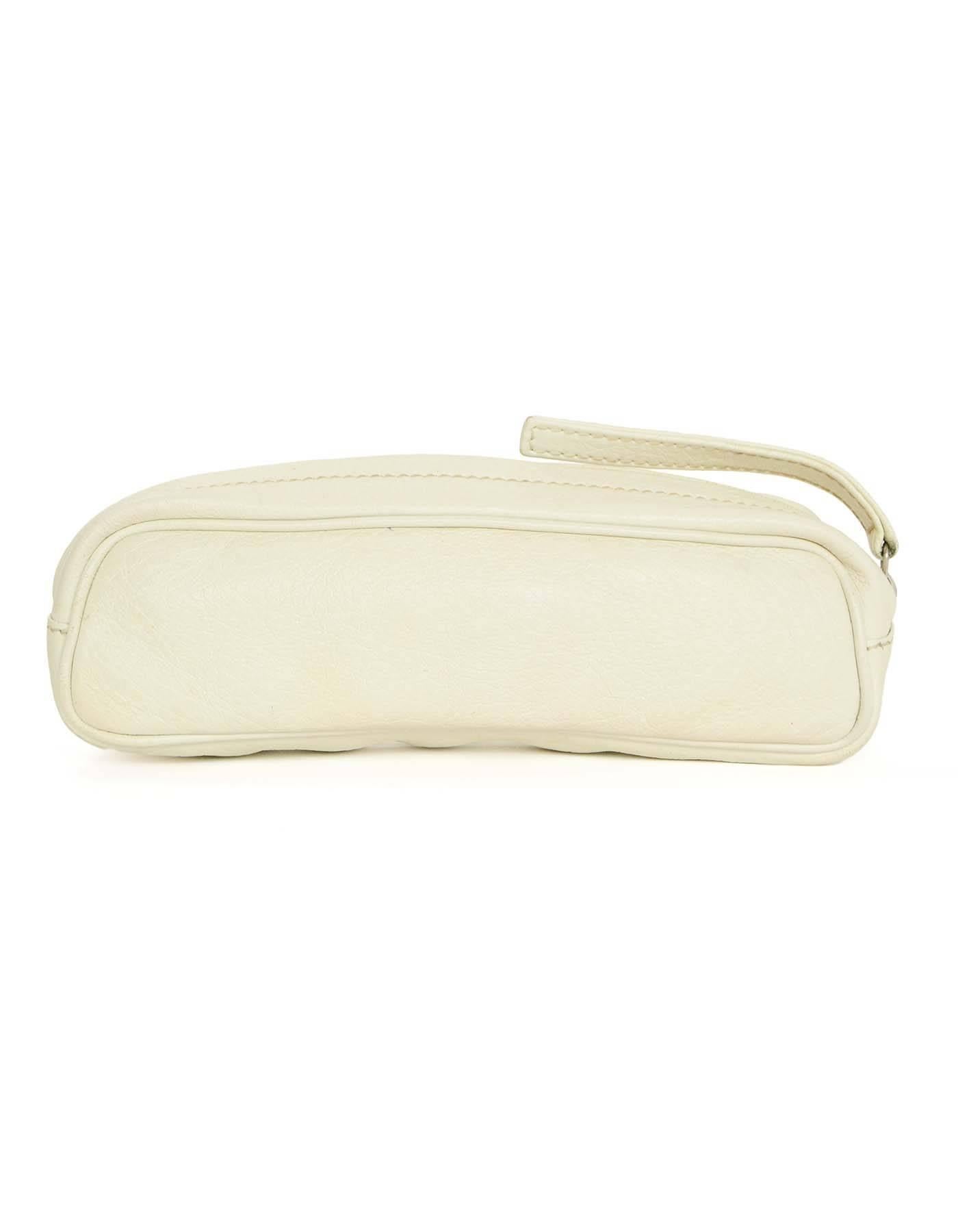 Beige Chanel Portamatite in Pelle Avorio SHW