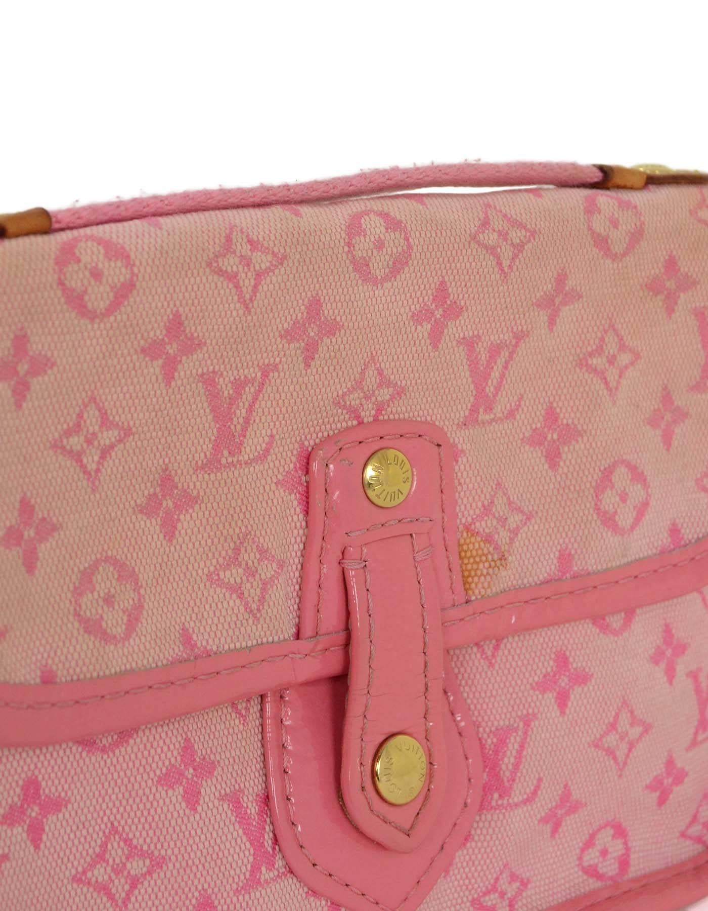 Women's Louis Vuitton Pink Mini Lin Mary Kate Pochette GHW