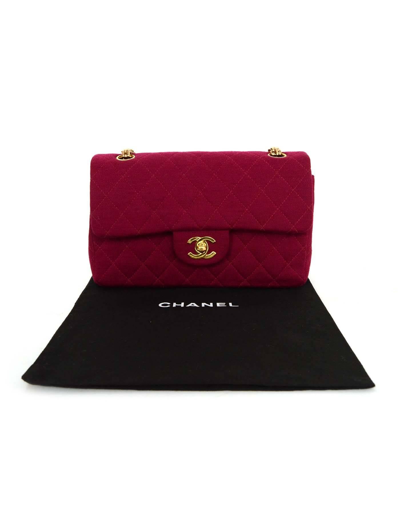 Chanel Burgundy Jersey Double Flap 9