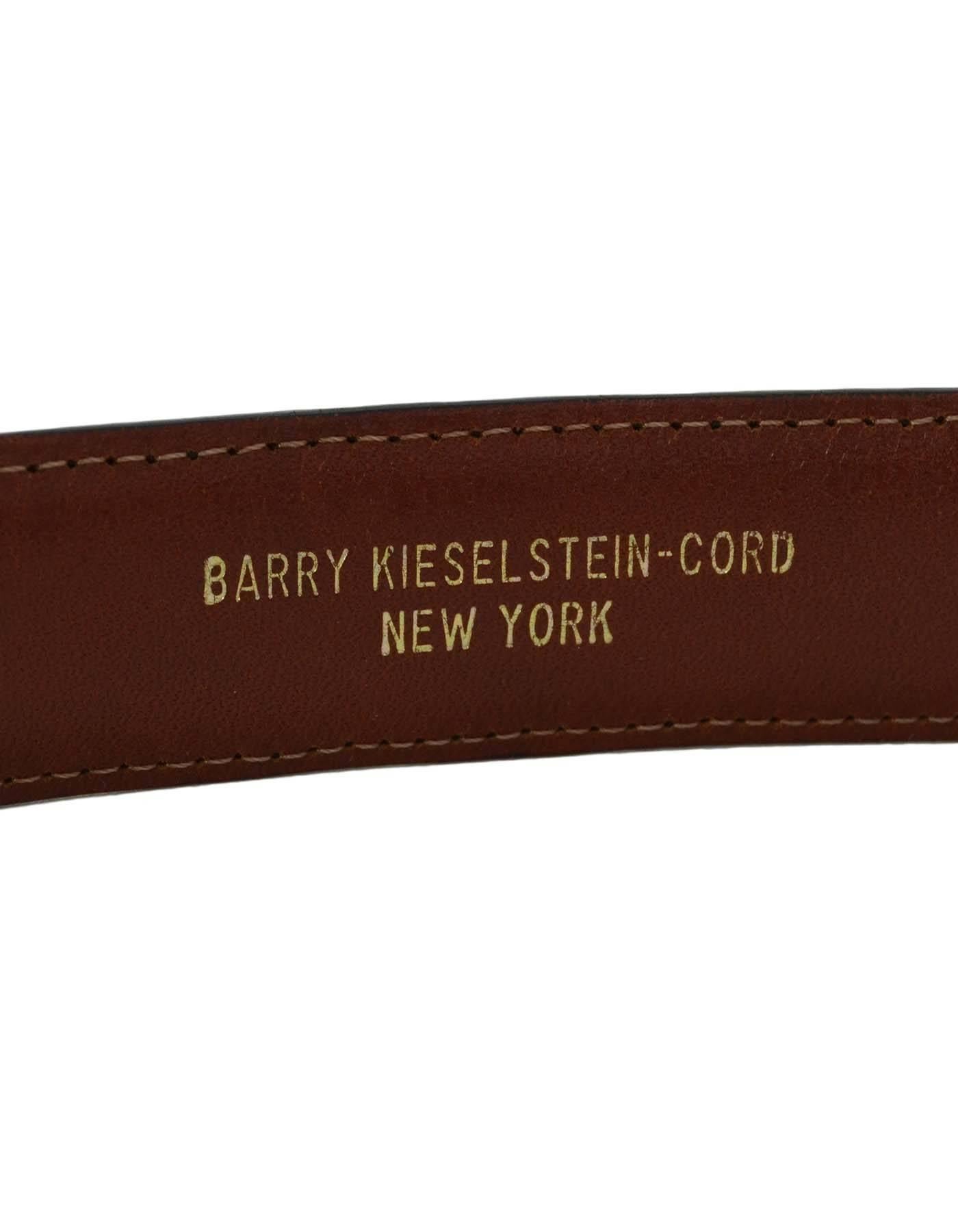 Kieselstein-Cord Black Alligator Skin Belt & Sterling Belt Buckle sz 80 1