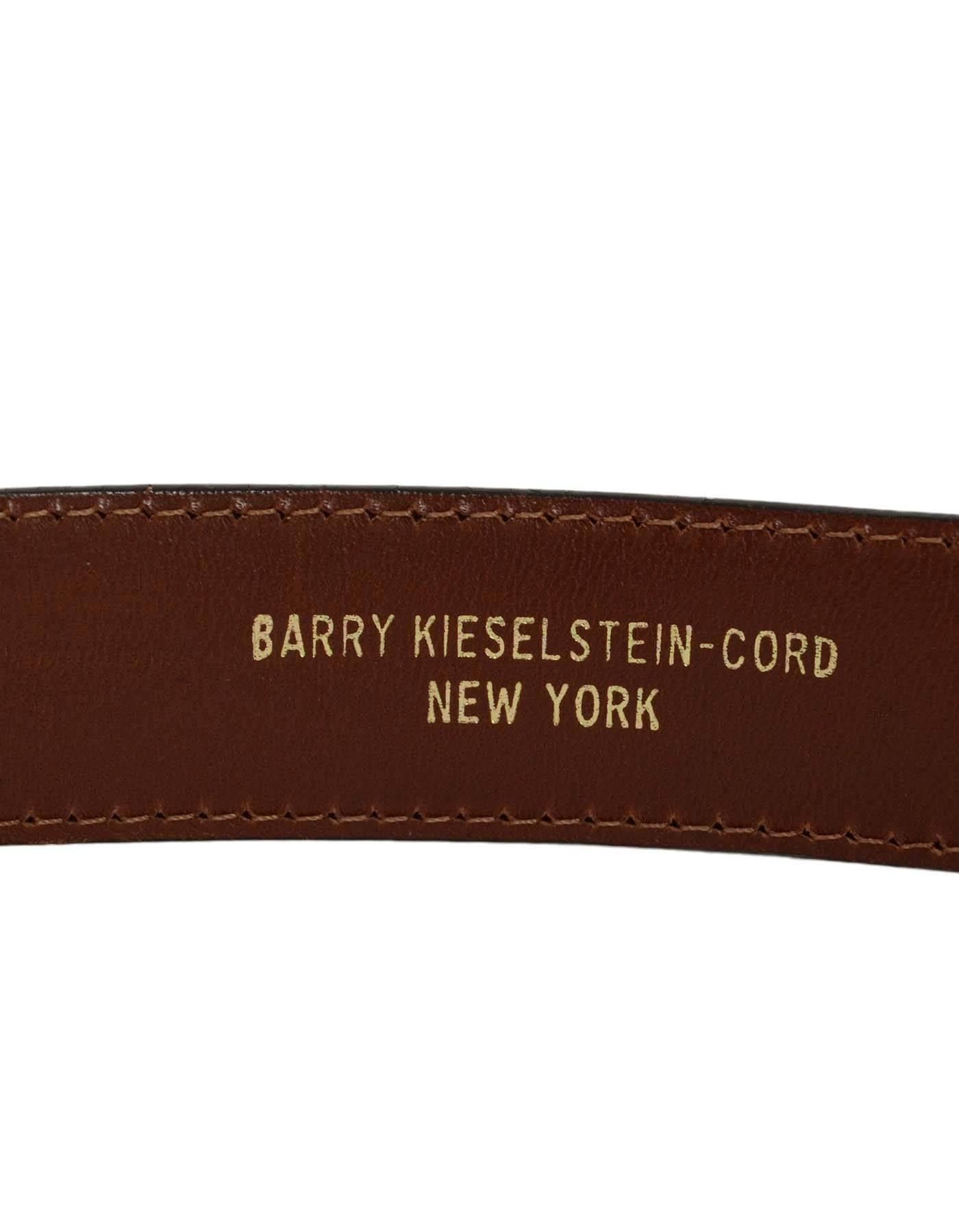 Kieselstein-Cord Brown Alligator Skin Belt Strap sz 80 1