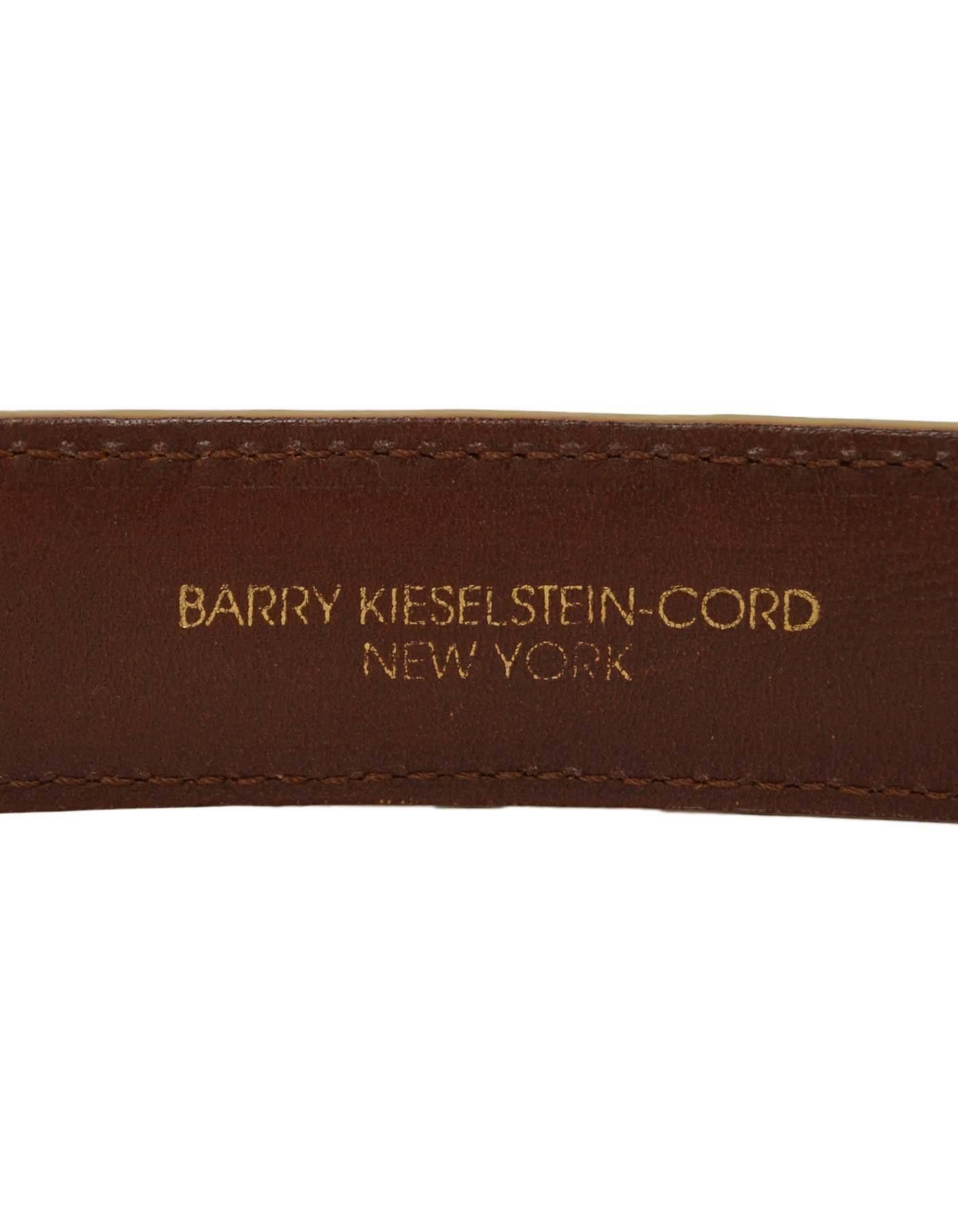 Kieselstein-Cord Beige Alligator Skin Belt Strap sz 85 2