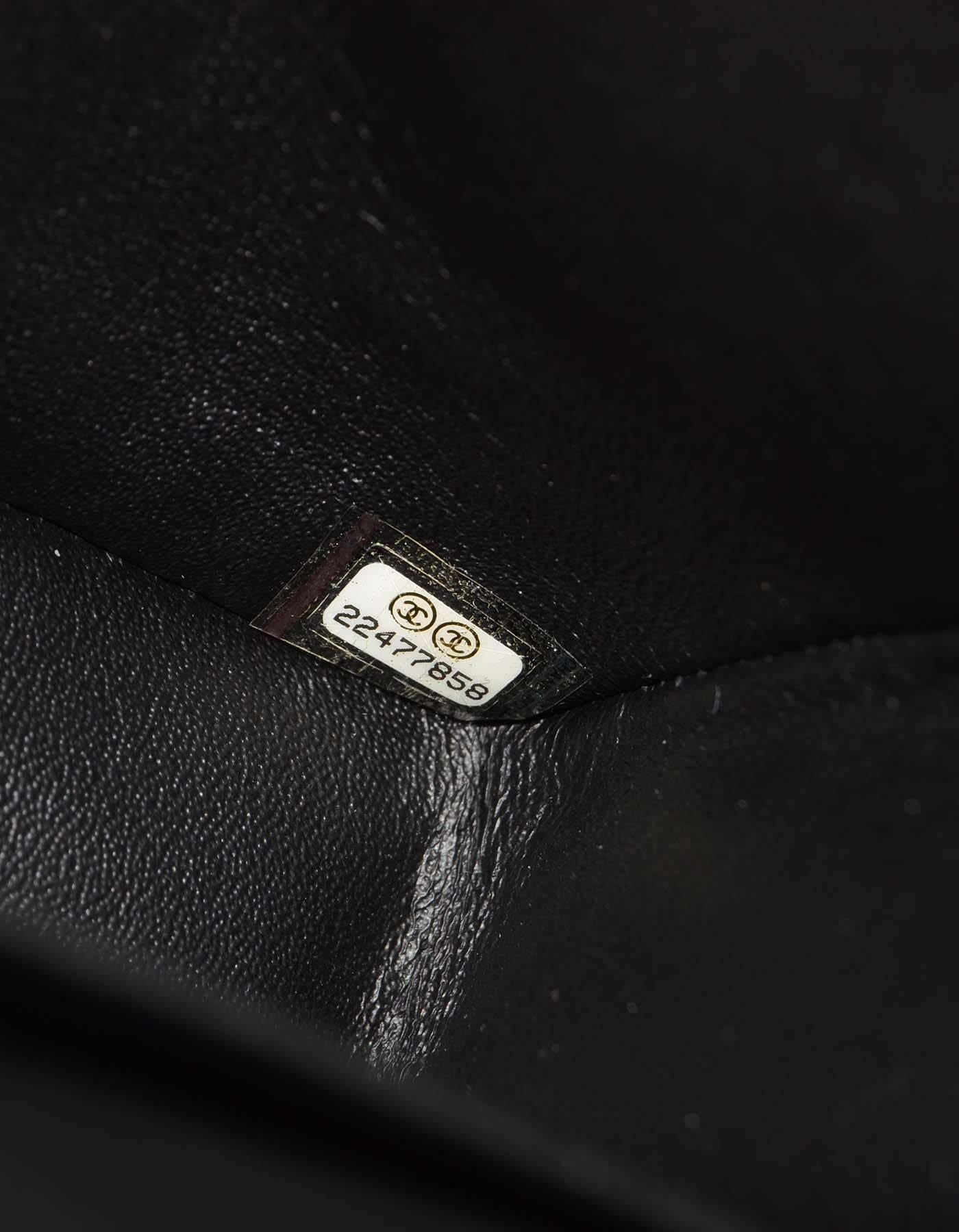 Women's Chanel '16 RARE Black Calfskin Studded Airlines Medium Classic Double Flap Bag S