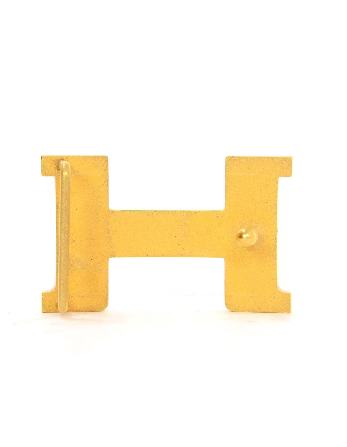Hermes Gold Narrow H Buckle For Sale at 1stDibs