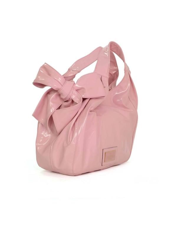 Valentino Patent Large Nuage Bow Shoulder Tote Bag For at 1stDibs | pink bag with bow, pink bow purse, valentino serial number check