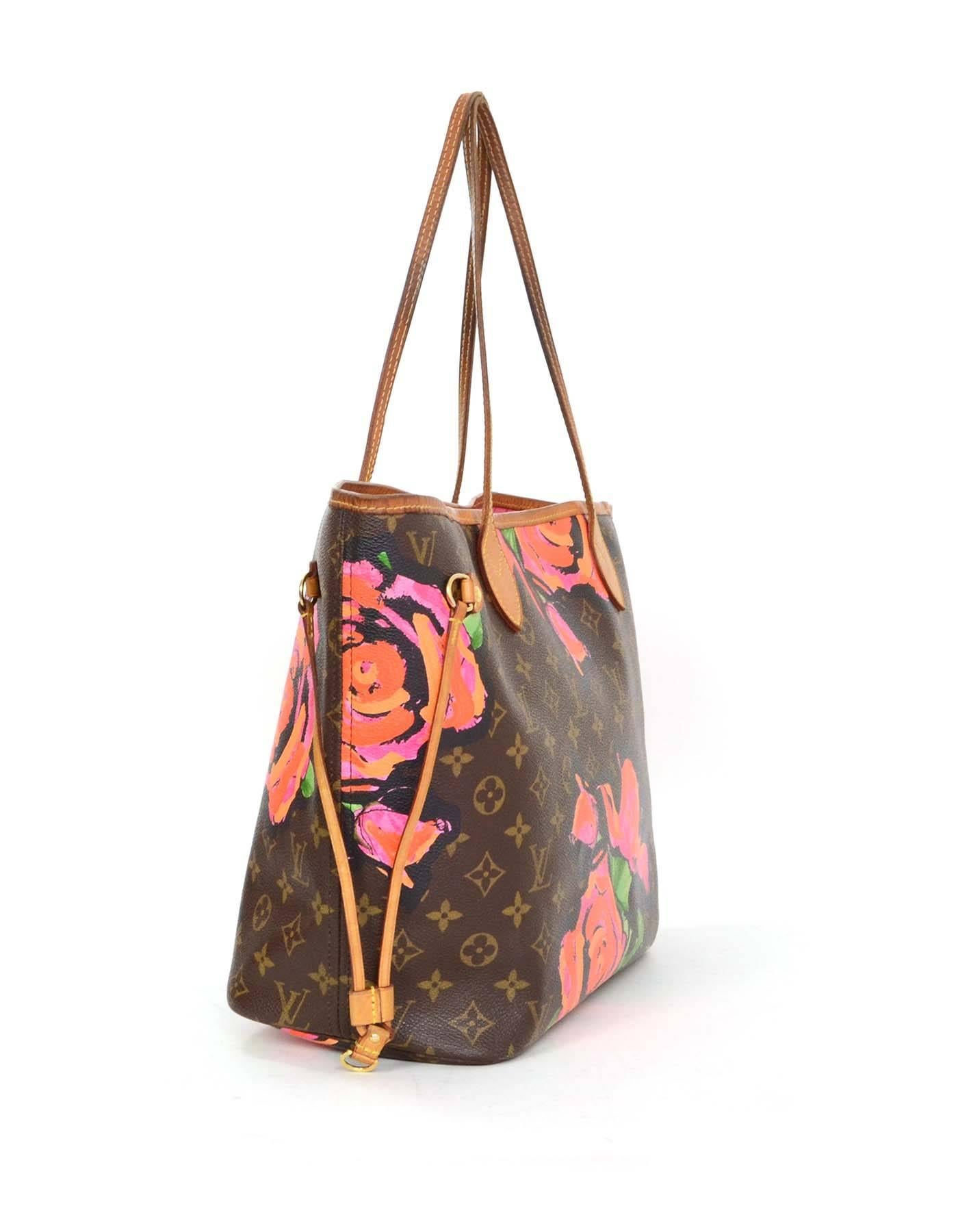 Louis Vuitton Ltd Edt Monograma Stephen Sprouse Roses Neverfull MM Bolso Tote Marrón