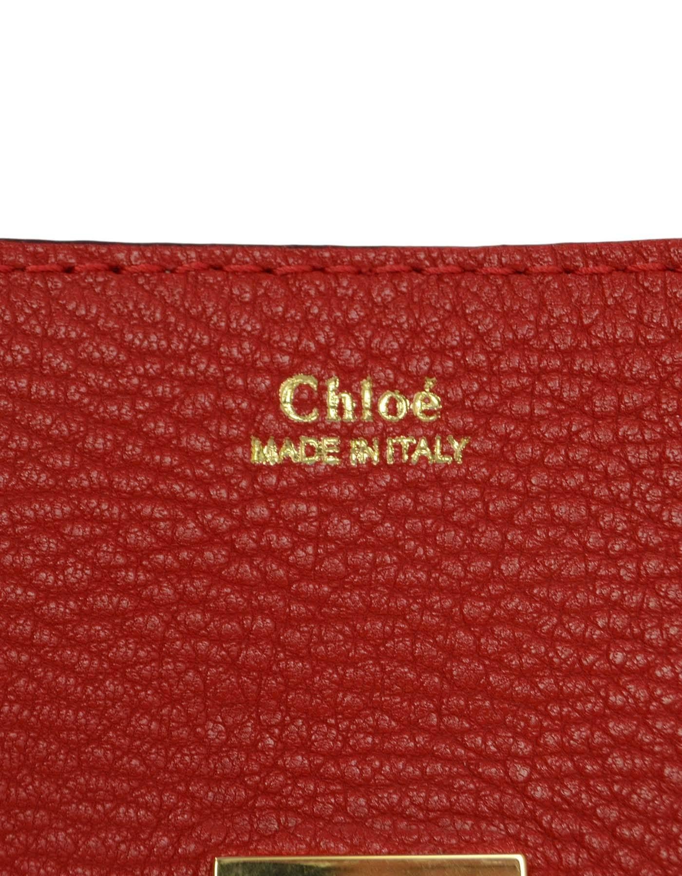 Chloe Red Leather Drew Mini Crossbody Bag GHW 3