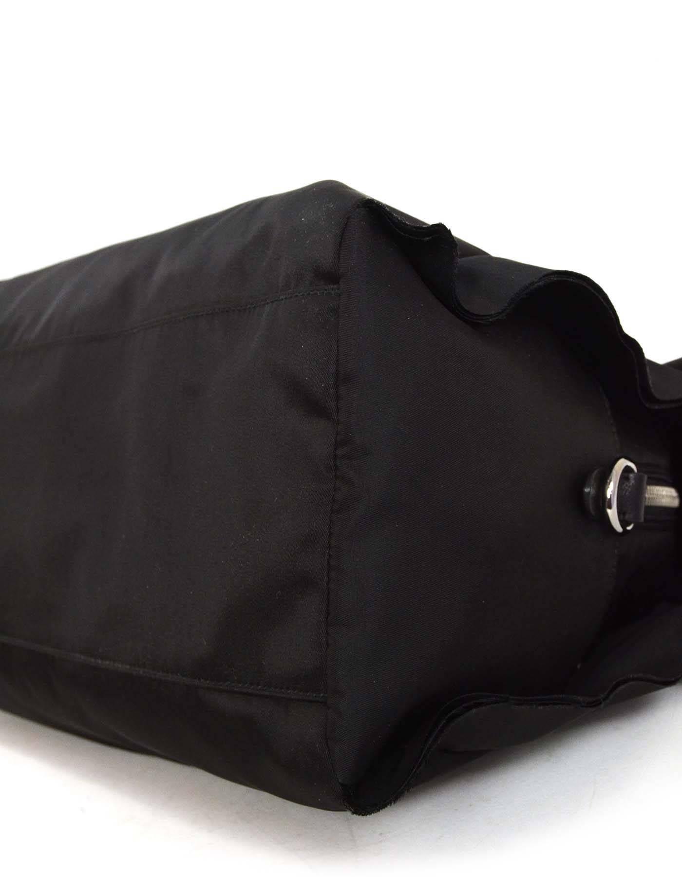 Women's Prada Black Nylon Ruffled Bowler Bag SHW