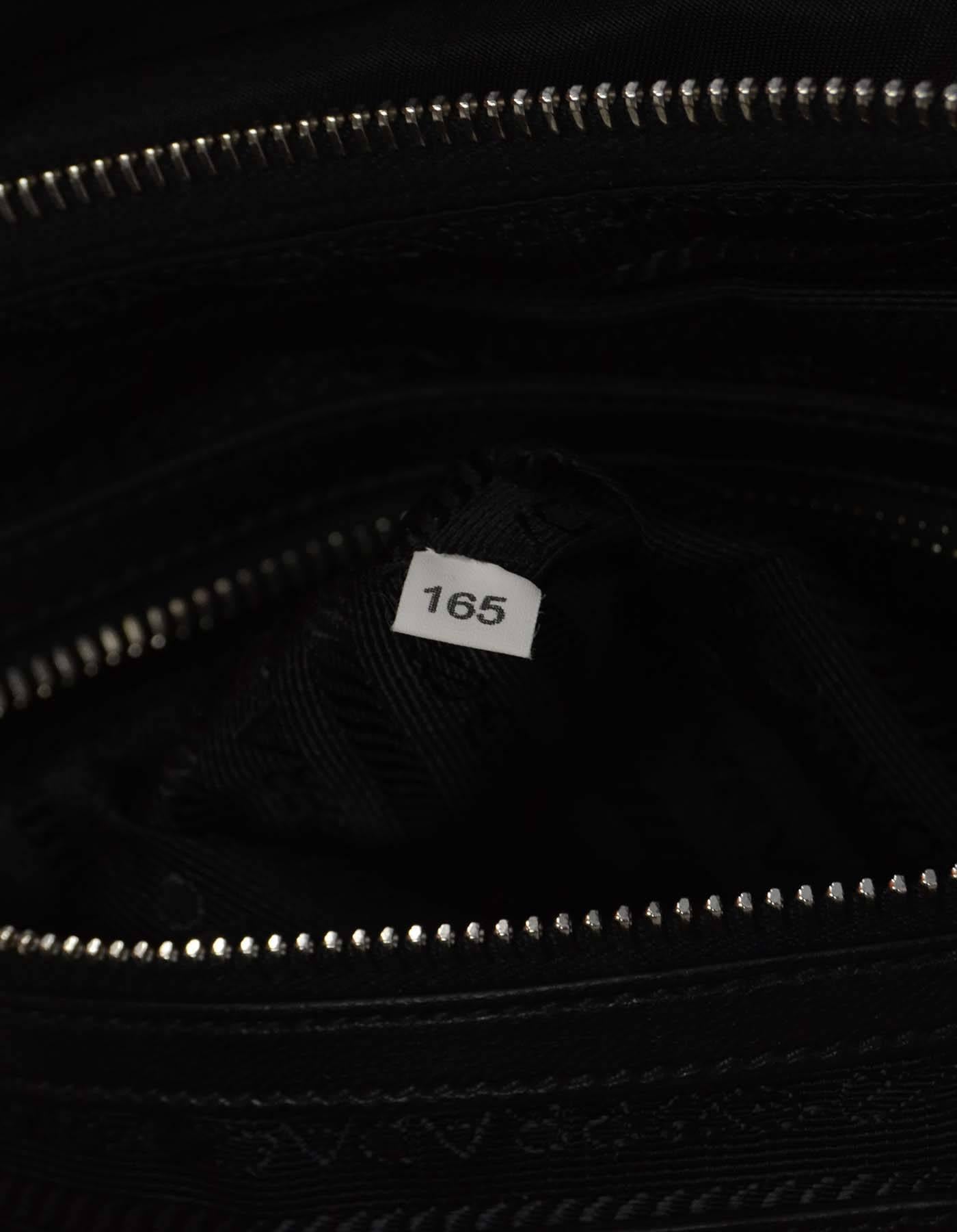 Prada Black Nylon Ruffled Bowler Bag SHW 4