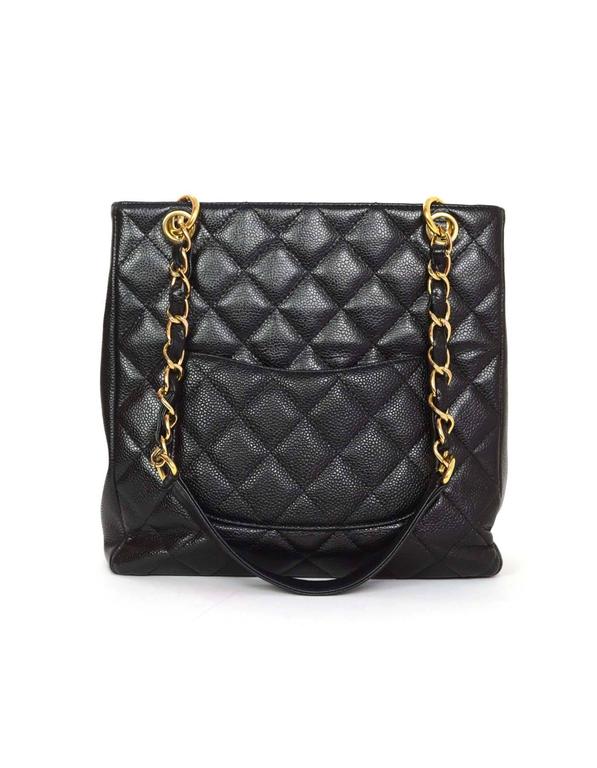 Chanel Black Caviar Leather PST Petite Shopper Tote Bag GHW For Sale at  1stDibs