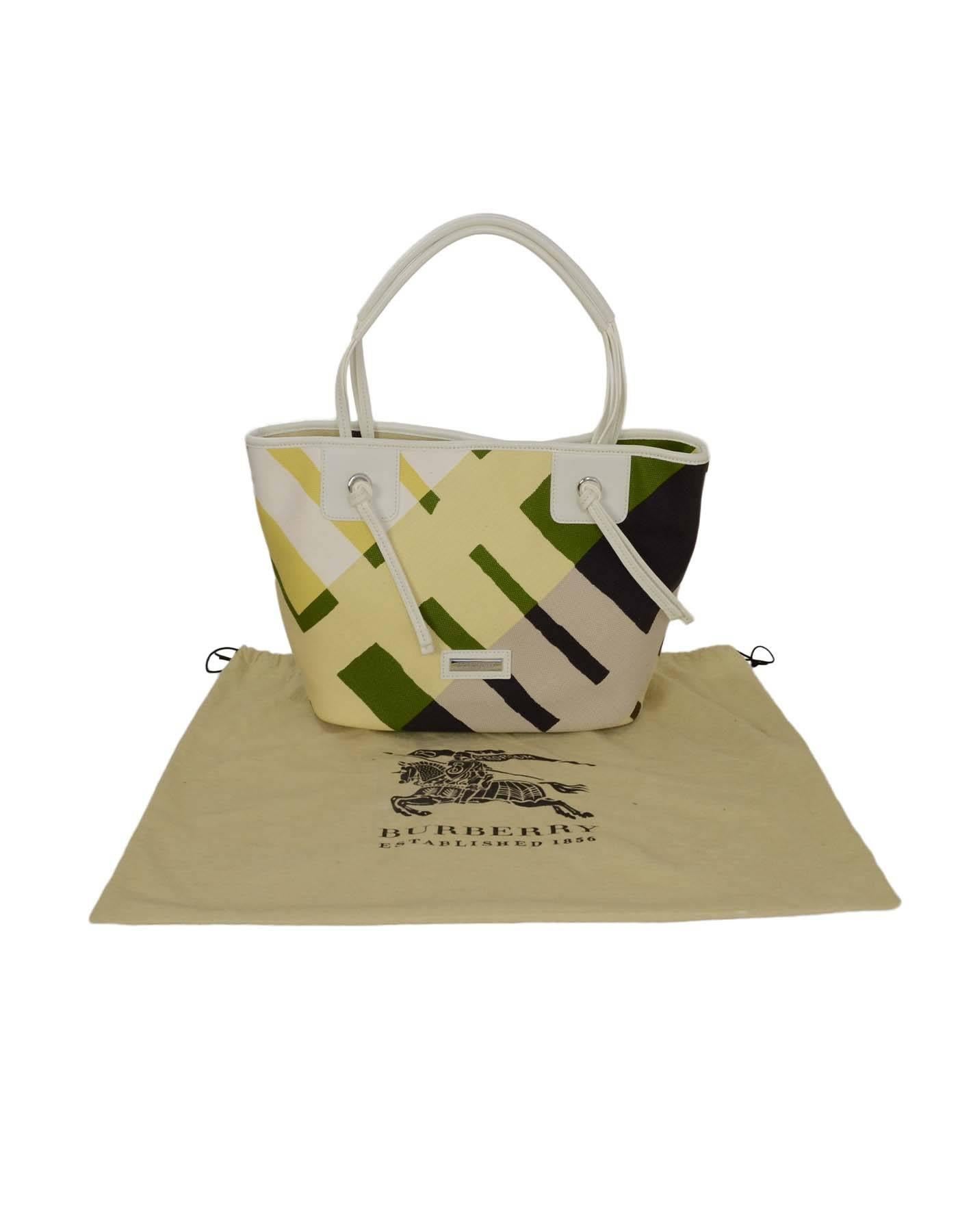 Burberry New Multi-Colored Printed Canvas Tote Bag SHW 3
