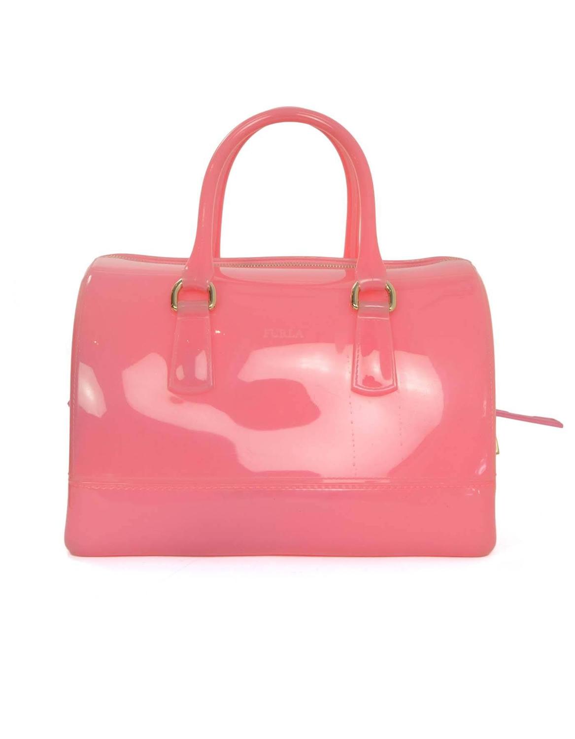 Furla Pink Rubber Boston Bag GHW For Sale at 1stdibs