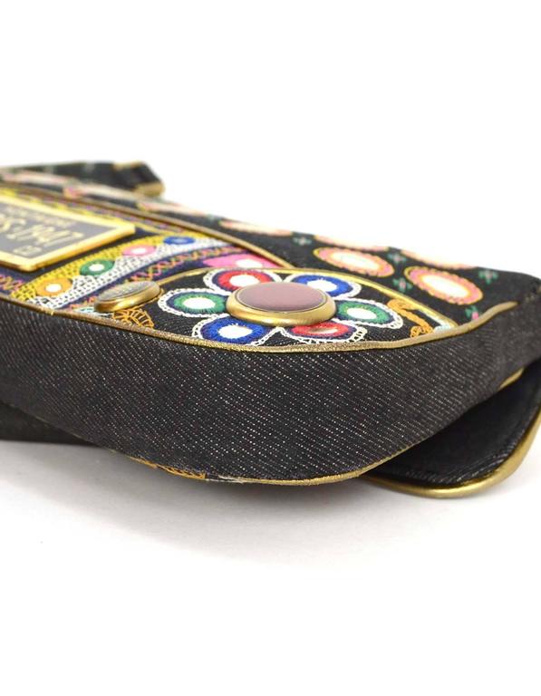 Christian Dior Demin Trailer Embroidered Crossbody GHW at 1stDibs