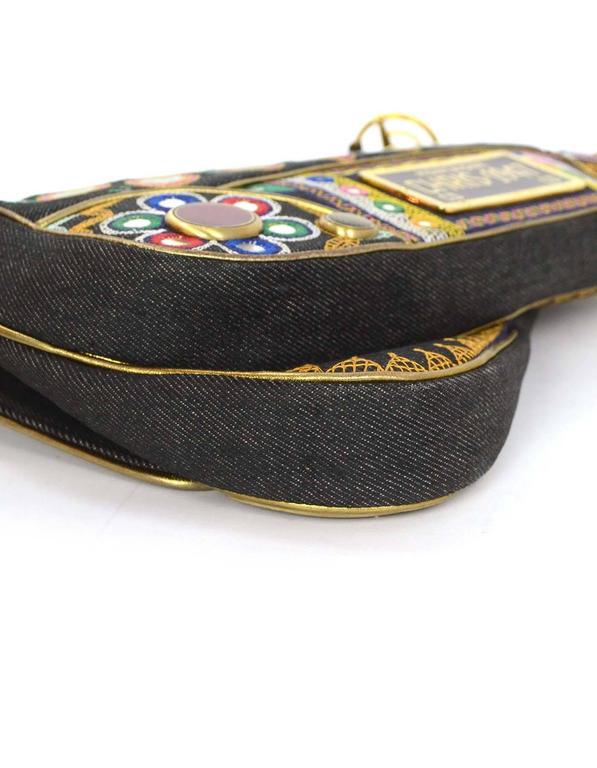 Christian Dior Demin Trailer Embroidered Crossbody GHW at 1stDibs