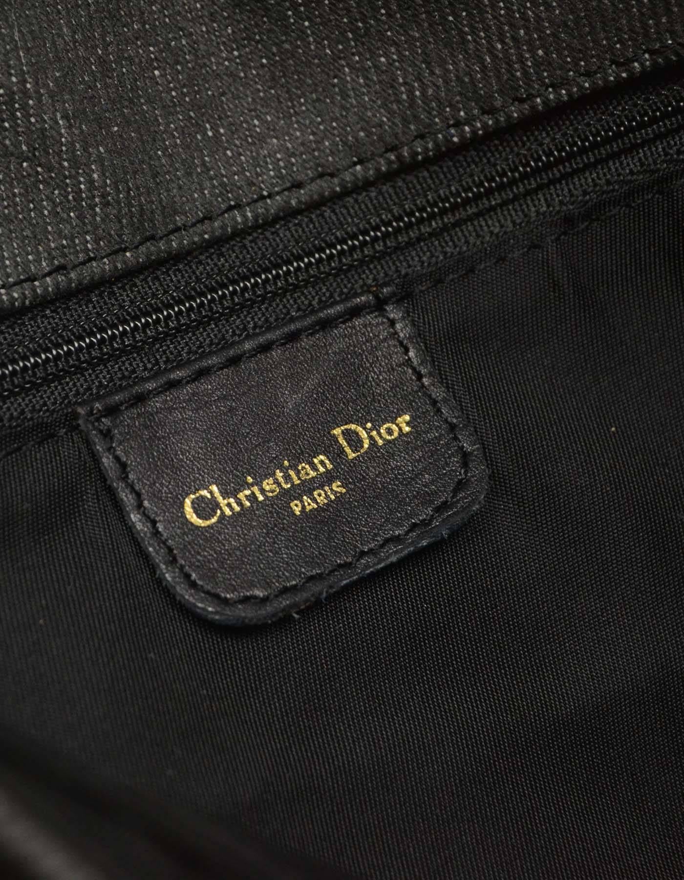Women's Christian Dior Demin Trailer Embroidered Crossbody GHW
