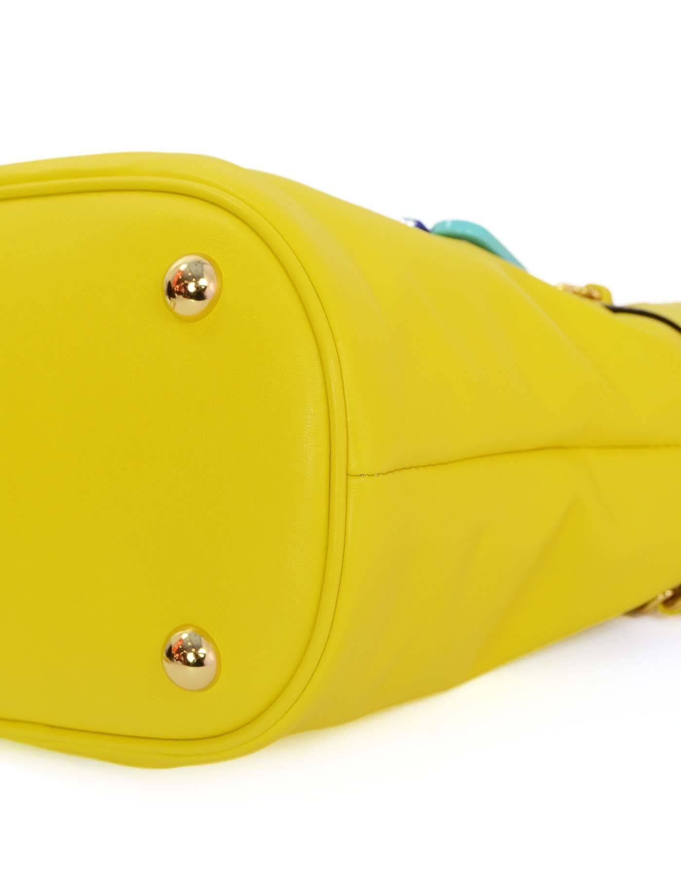 Moschino SOLD OUT Yellow Charm Bucket Crossbody Bag GHW 1