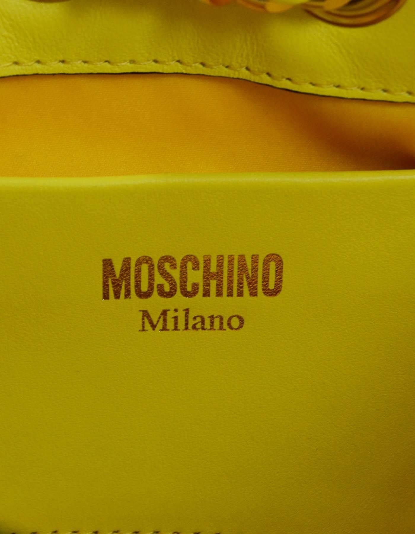 Moschino SOLD OUT Yellow Charm Bucket Crossbody Bag GHW 3