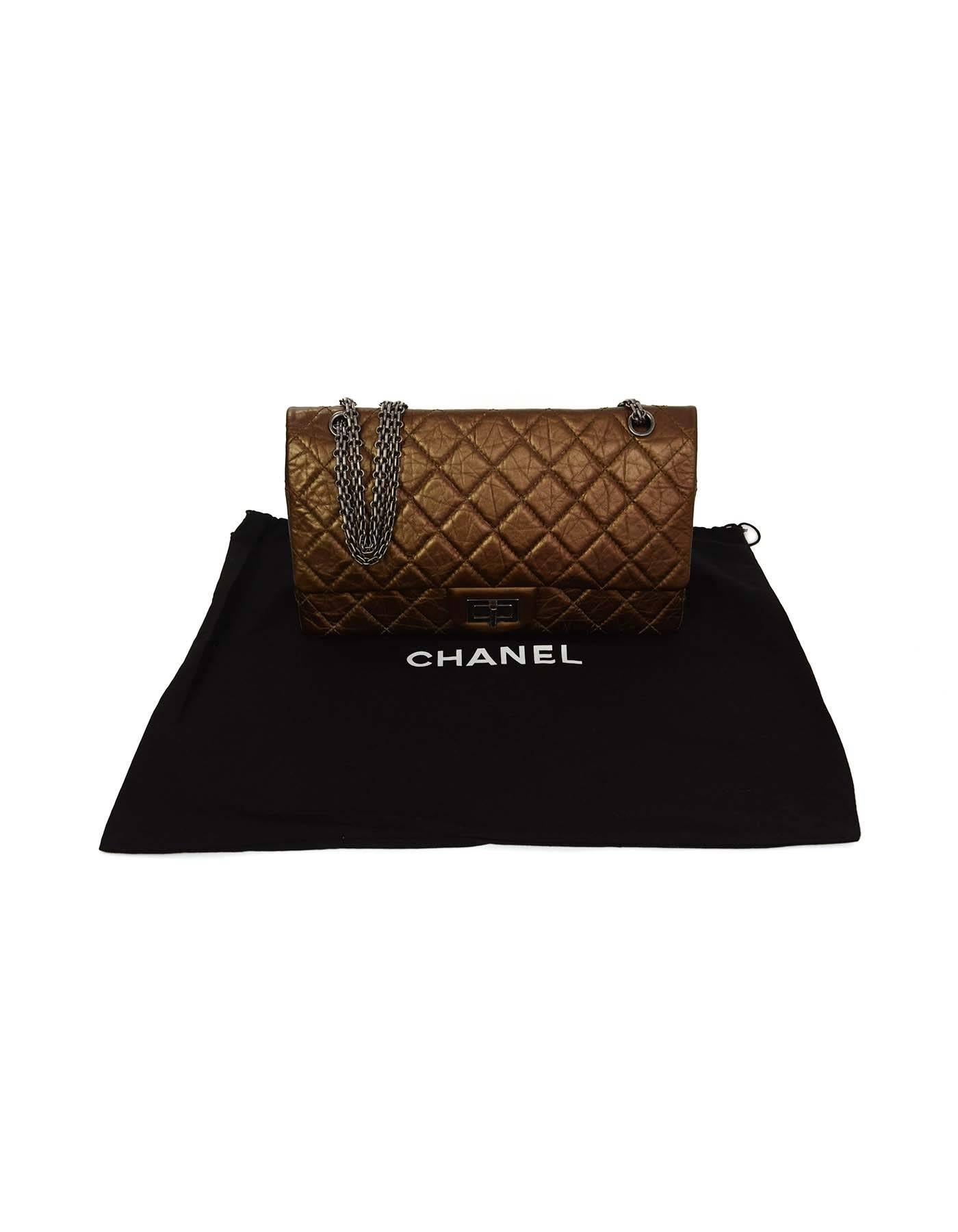 Chanel Bronze Calfskin 2.55 Reissue 227 Double Flap Classic Bag 3