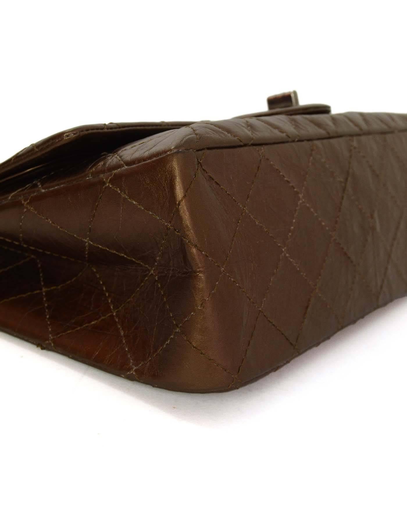 Brown Chanel Bronze Calfskin 2.55 Reissue 227 Double Flap Classic Bag