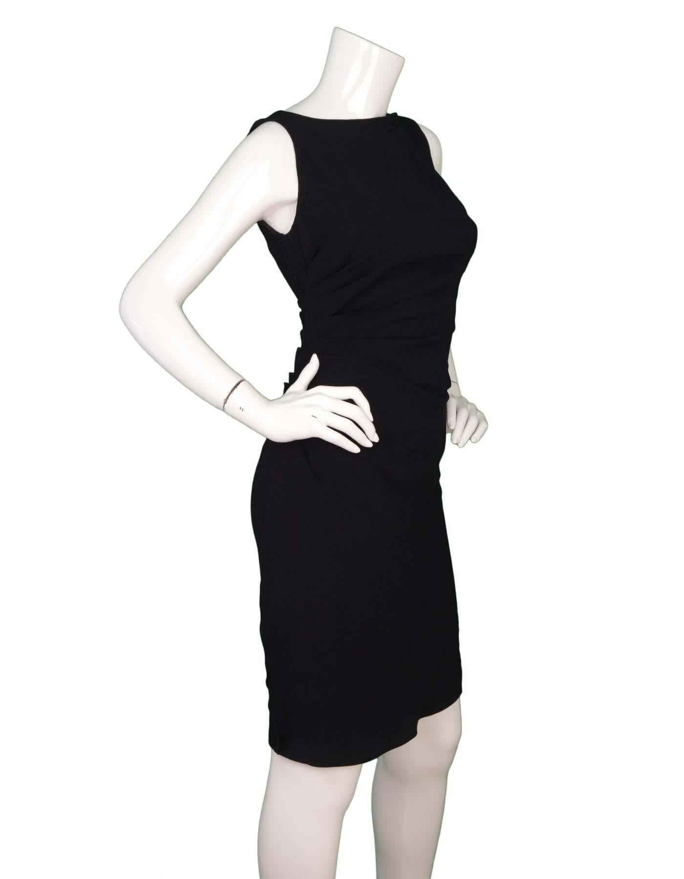 Women's Christian Dior Black Sleeveless Ruched Dress sz 6