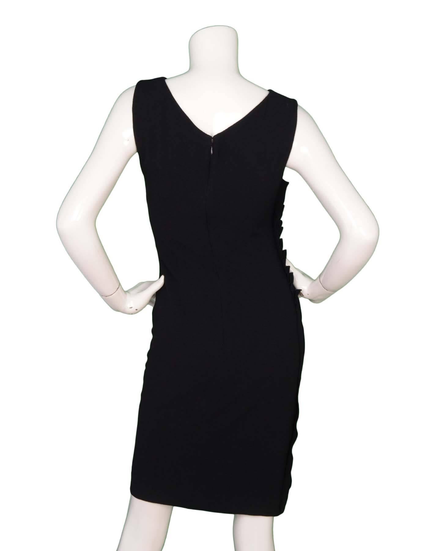 Christian Dior Black Sleeveless Ruched Dress sz 6 In Excellent Condition In New York, NY