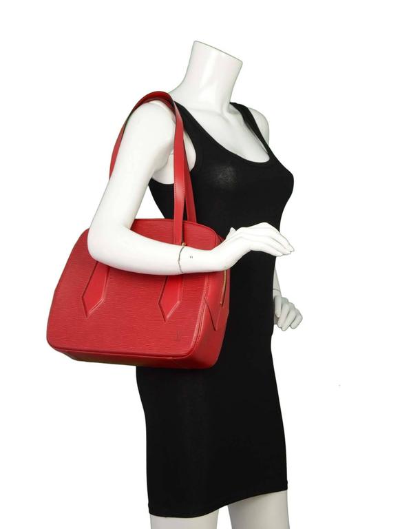 Louis Vuitton Vintage '98 Red Epi Voltaire Tote Bag GHW