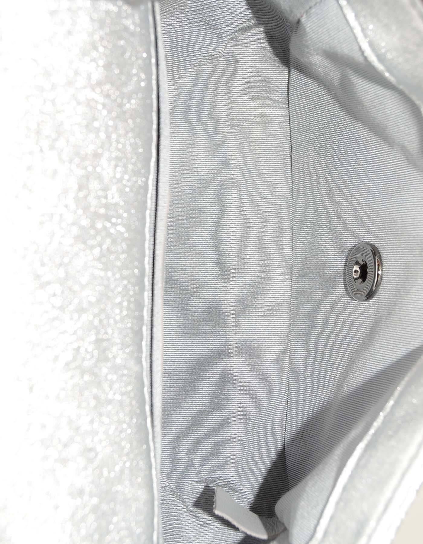 Chanel Silber Metallic Perforierte Mini-Klappentasche 2