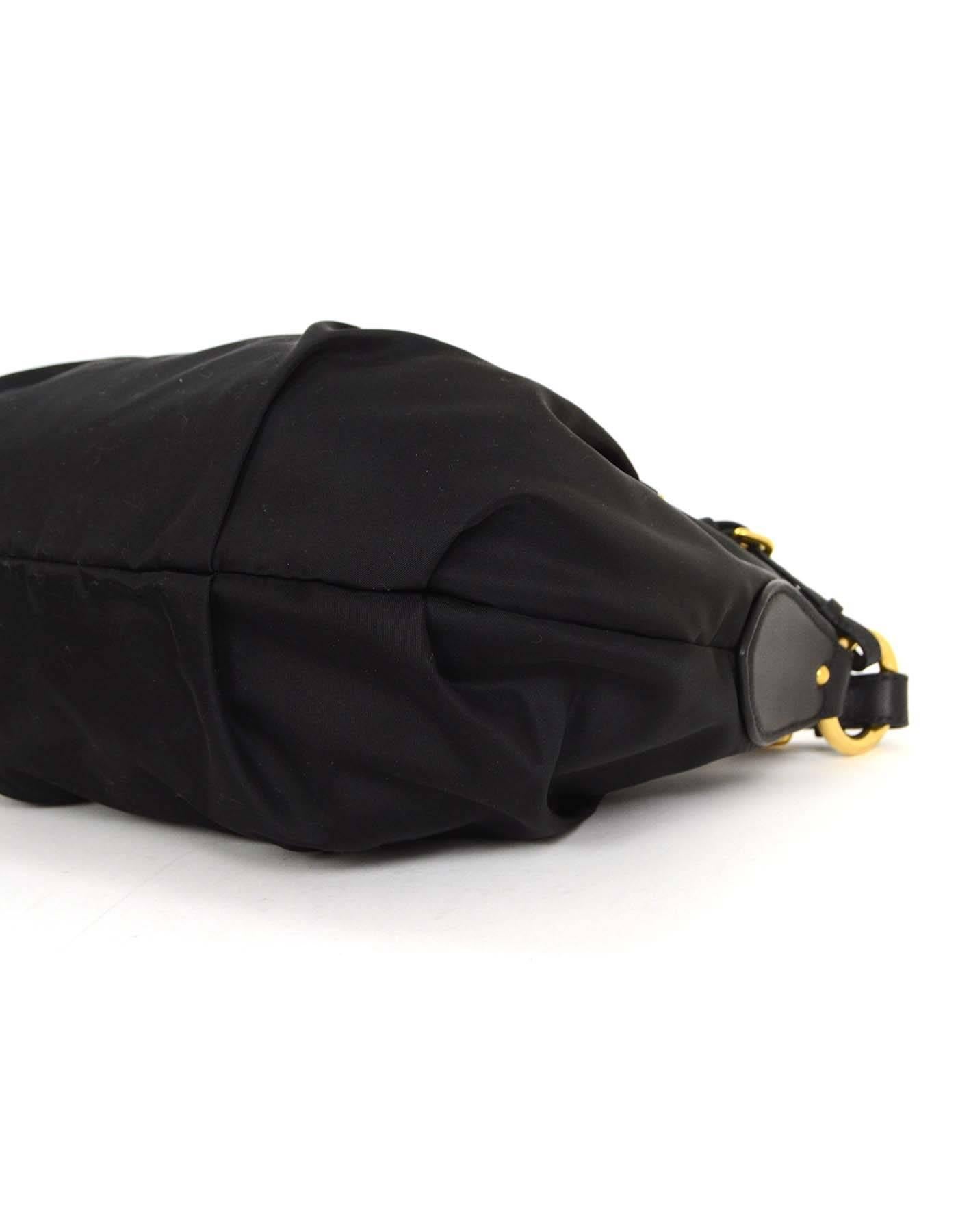 Prada Black Nylon Shoulder Bag GHW 1