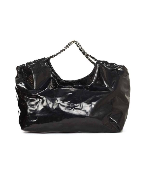 Chanel Black Vinyl XL Coco Cabas Tote Bag SHW For Sale at 1stDibs ...