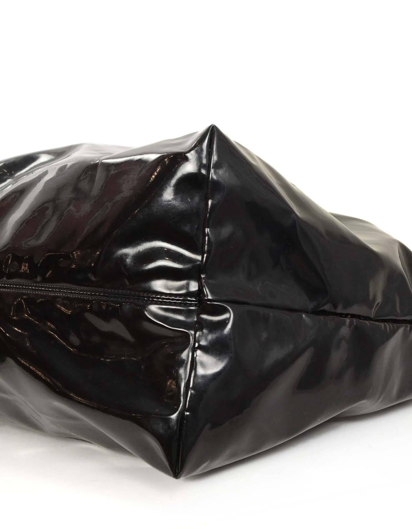 Chanel Schwarze Vinyl XL Coco Cabas Tragetasche  SHW 1