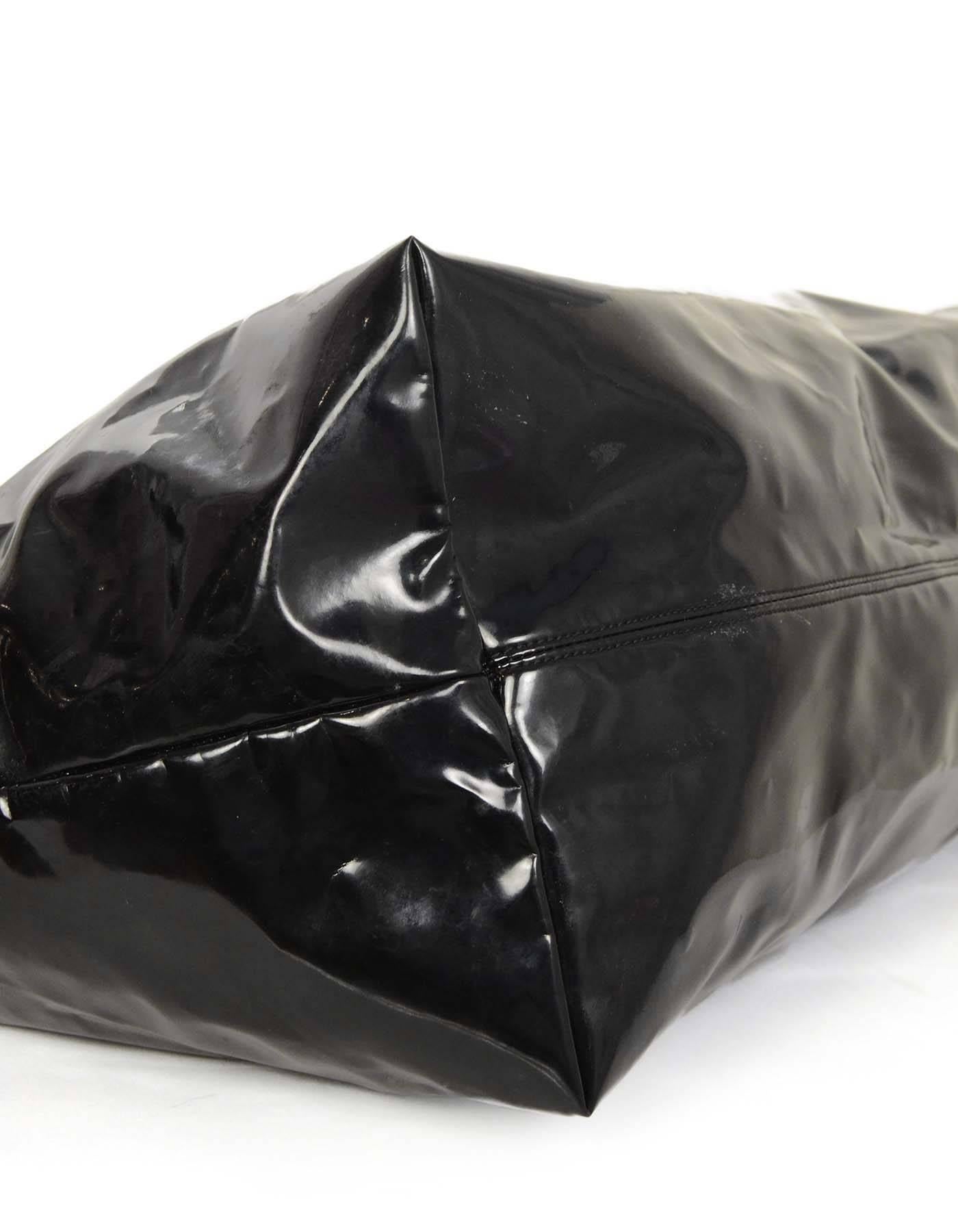 Chanel Schwarze Vinyl XL Coco Cabas Tragetasche  SHW Damen