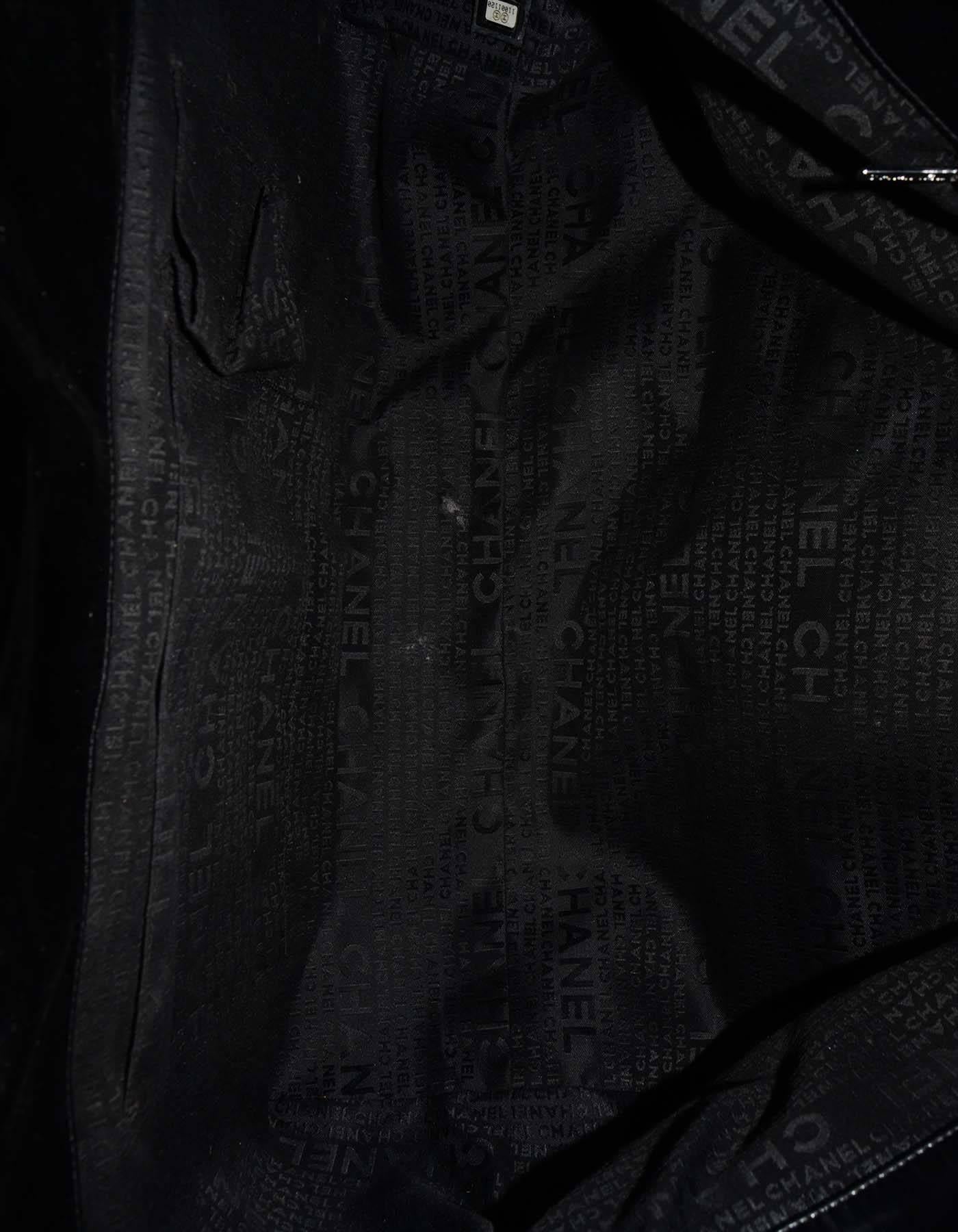 Chanel Schwarze Vinyl XL Coco Cabas Tragetasche  SHW 2