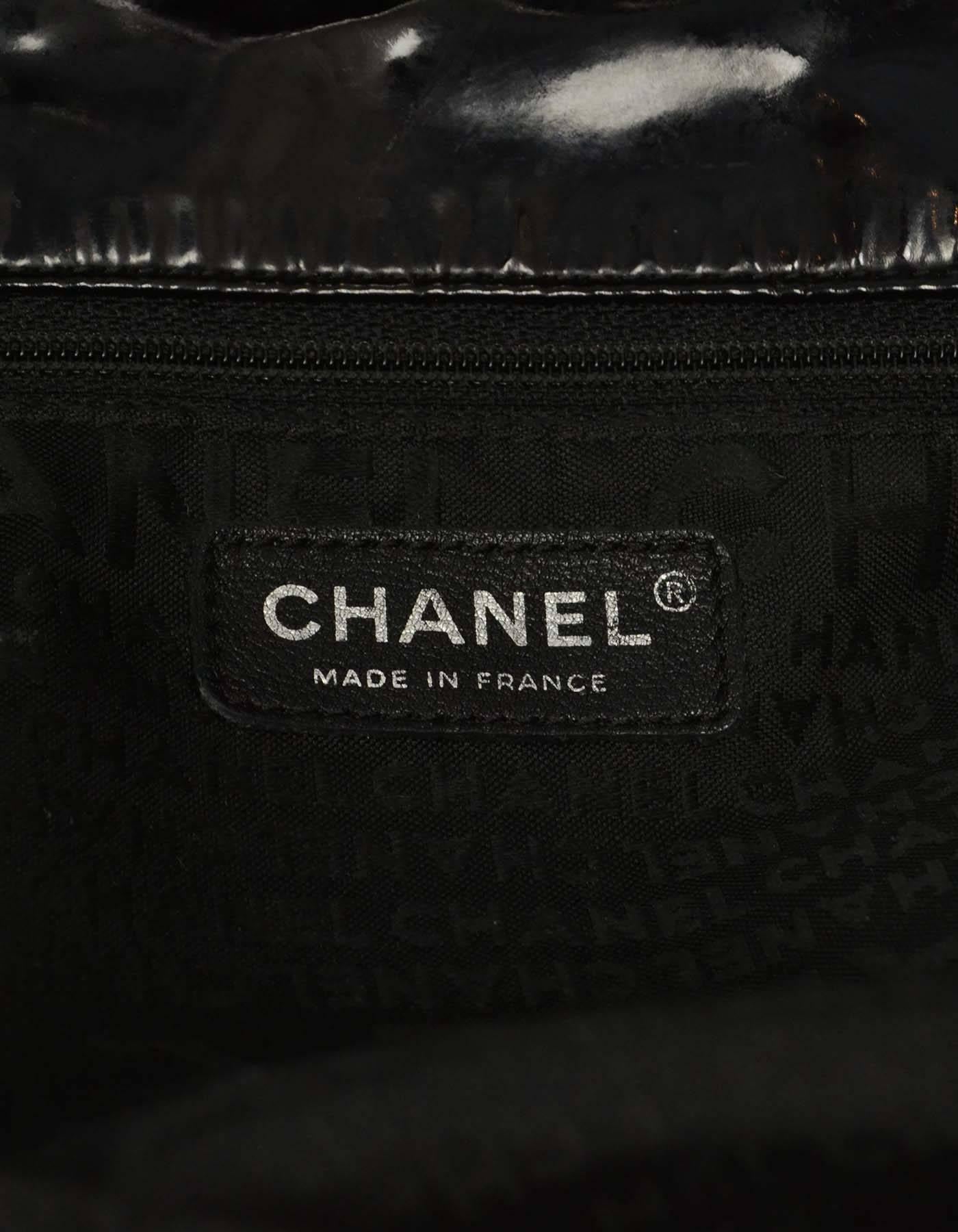 Chanel Schwarze Vinyl XL Coco Cabas Tragetasche  SHW 3
