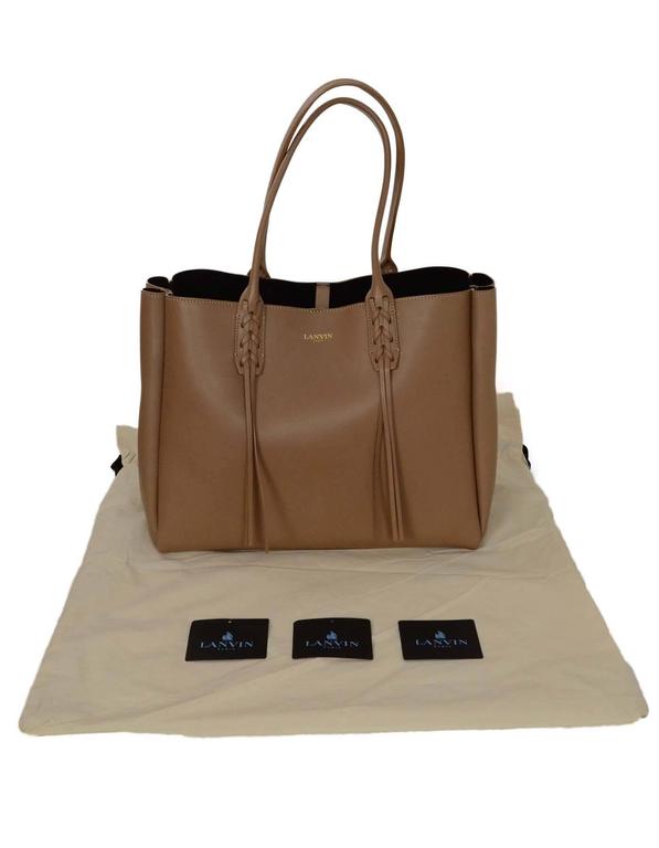 Lanvin Taupe Tassel Small Shopper Tote Bag GHW