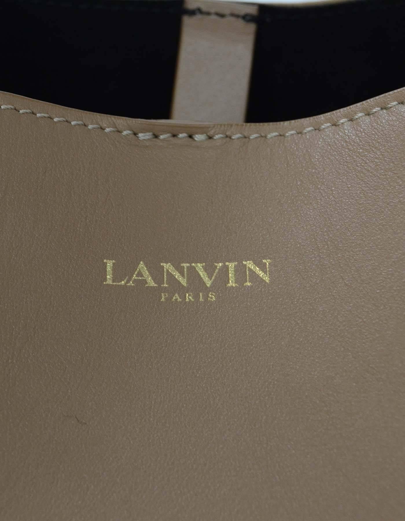 Lanvin Taupe Tassel Small Shopper Tote Bag GHW In Excellent Condition In New York, NY