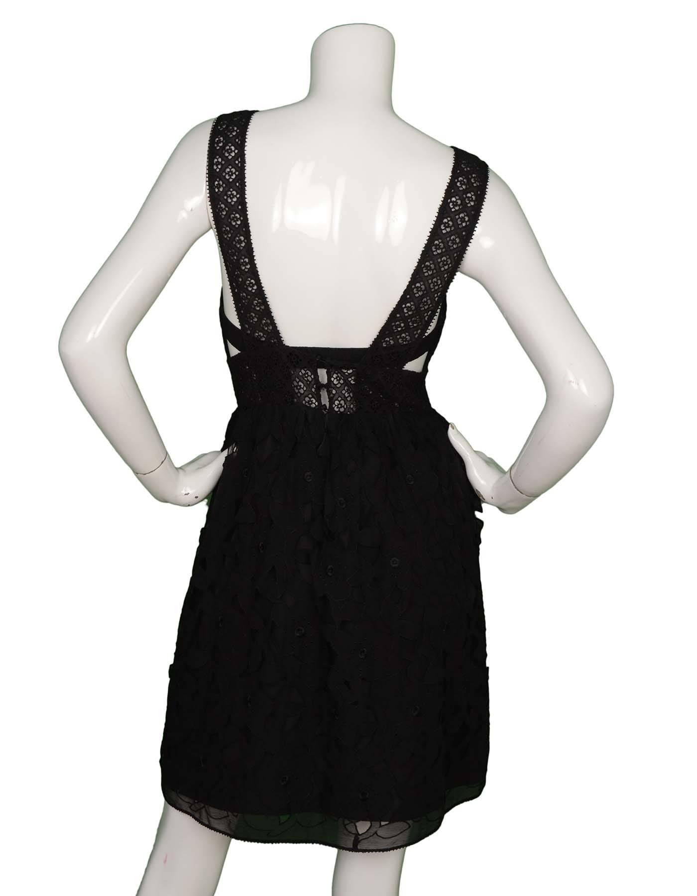 Black La Perla Silk & Lace Dress sz 44