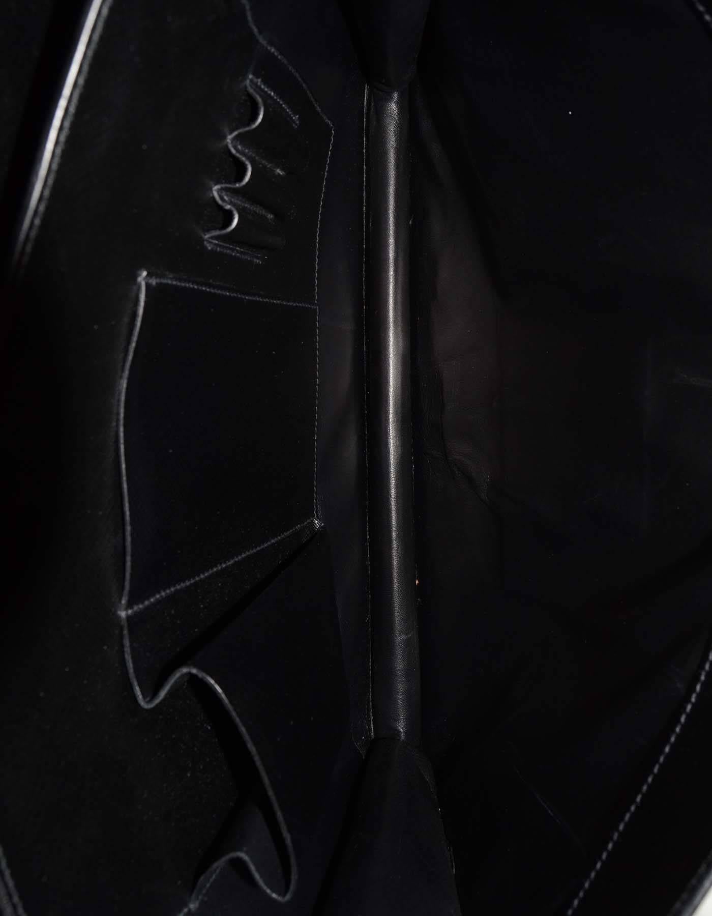 Prada Black Saffiano Leather Briefcase SHW 2