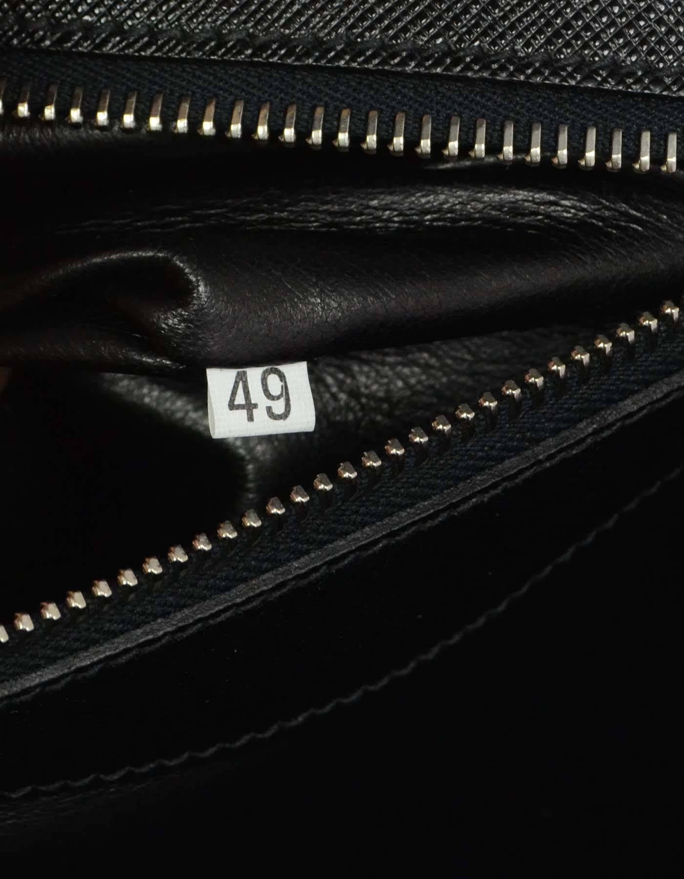 Prada Black Saffiano Leather Briefcase SHW 4